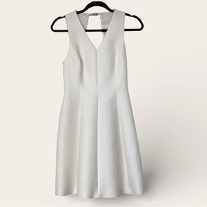 Halston Heritage Ivory Silk-Blend Sleeveless Fit & Flare Cocktail Dress 0